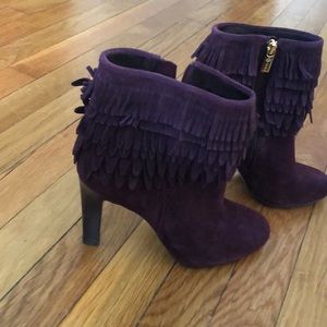 Isola Purple Fringe Booties from Nordstrom
